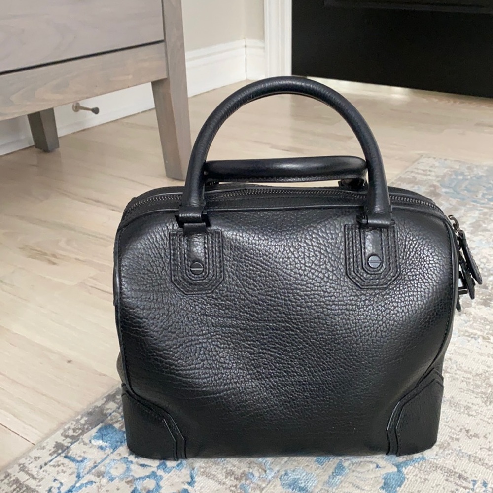 Black leather bag